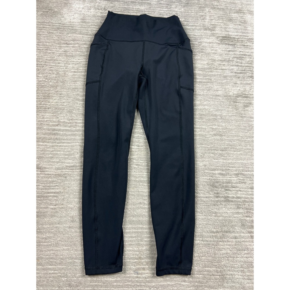 RBX Leggings Womens S Black High Waist Activewear Side Pockets Full Length Sport